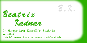 beatrix kadnar business card